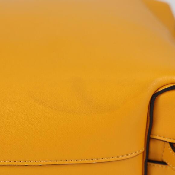 CELINE Soft Cube Shoulder Bag Leather Yellow Silver - Picture 5 of 13